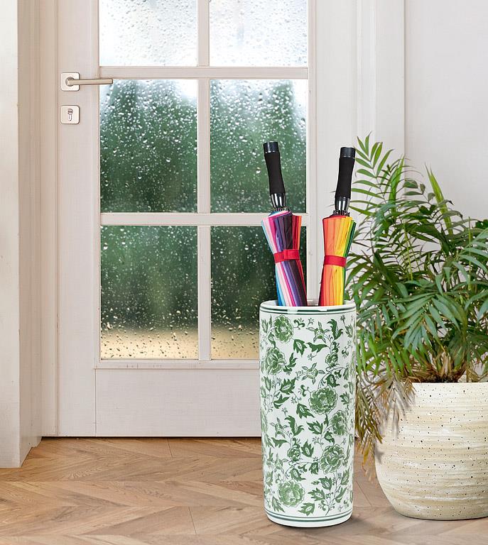 Green Floral Umbrella Stand