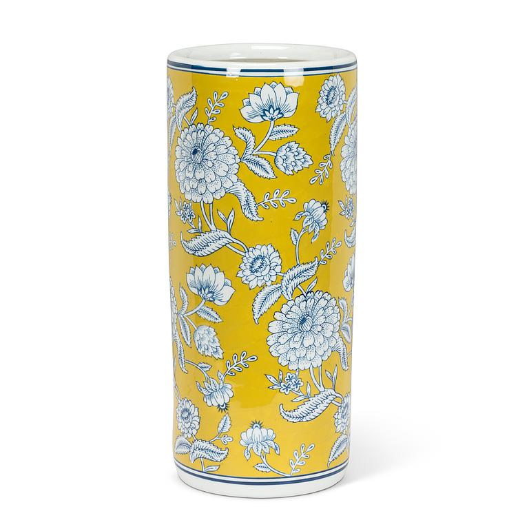 Brocade Pattern Yellow and Blue Umbrella Stand