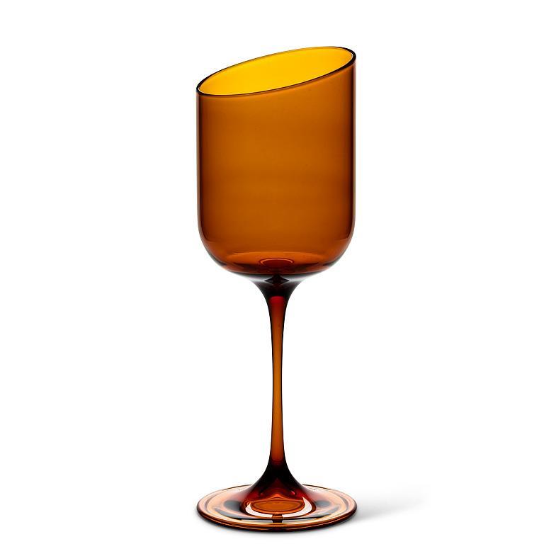 Angle Cut Goblet in Amber