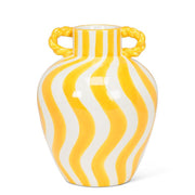 Yellow Stripe Urn Vase
