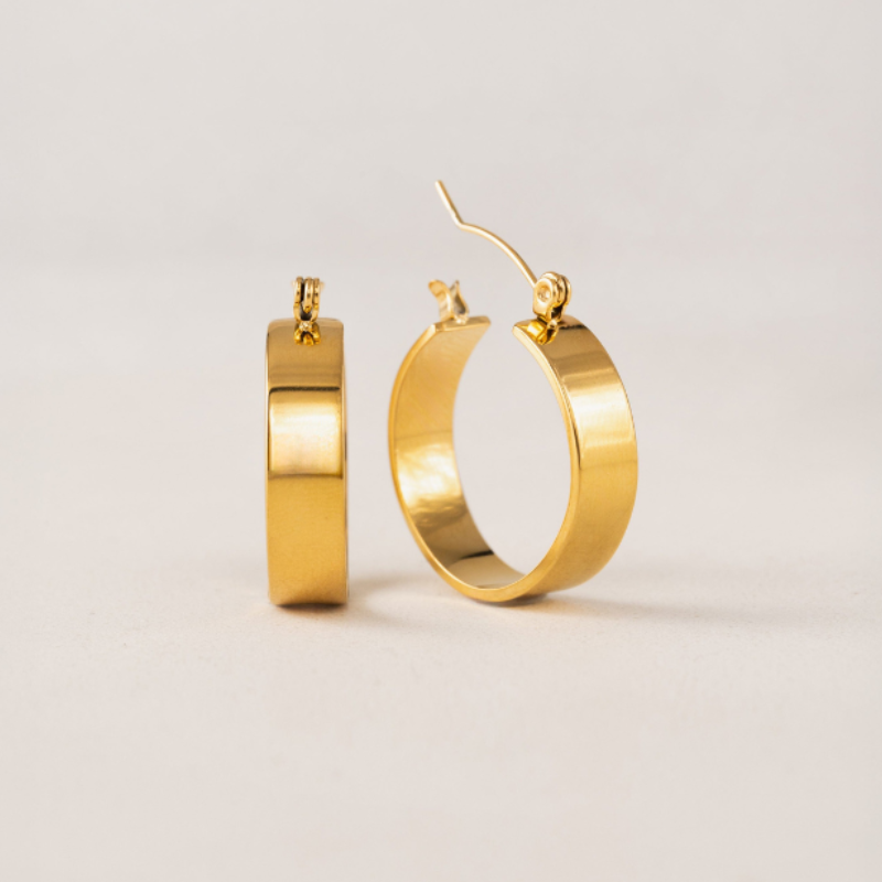 Waterproof Khloe Hoop Gold Earrings by Lover's Tempo