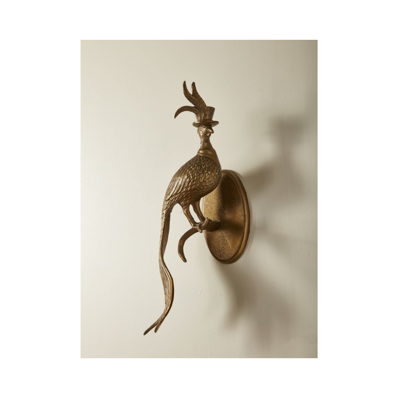 E+E Emerson the Pheasant Brass Wall Mount