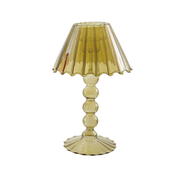 Glass Scalloped Table Tealight/Taper Holder in Green