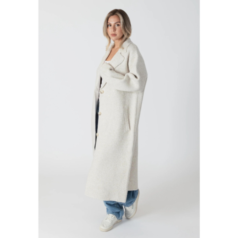 Victoria Oversize Knit Coat in Beige by Lyla + Luxe