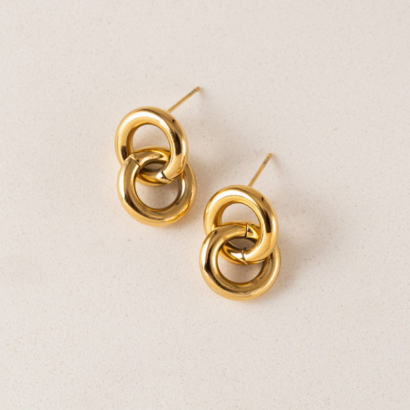 Waterproof Linx Gold Earrings by Lover's Tempo