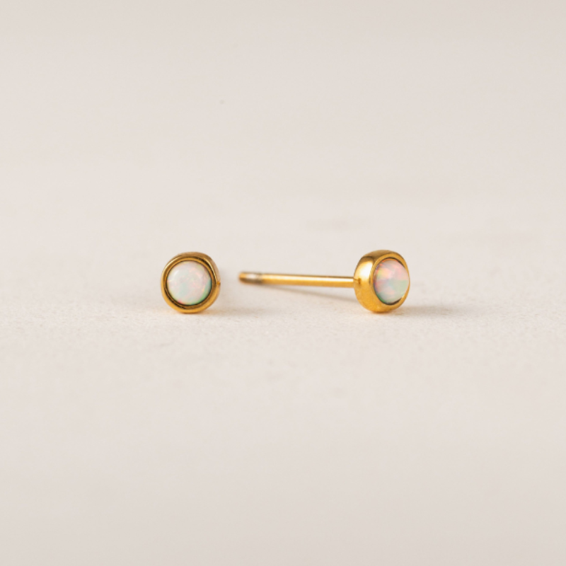 Waterproof Opal Studs Earrings by Lover's Tempo
