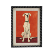 White Dog, Glass Framed 11.75" x 15.75"
