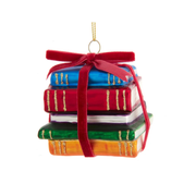 Glass Book Stack Ornament