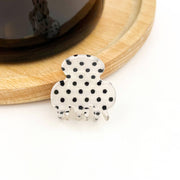 Mini Polka Dot Hair Clip in White