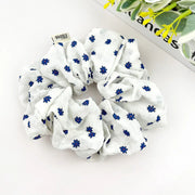 Blue & White Floral Soft Scrunchie