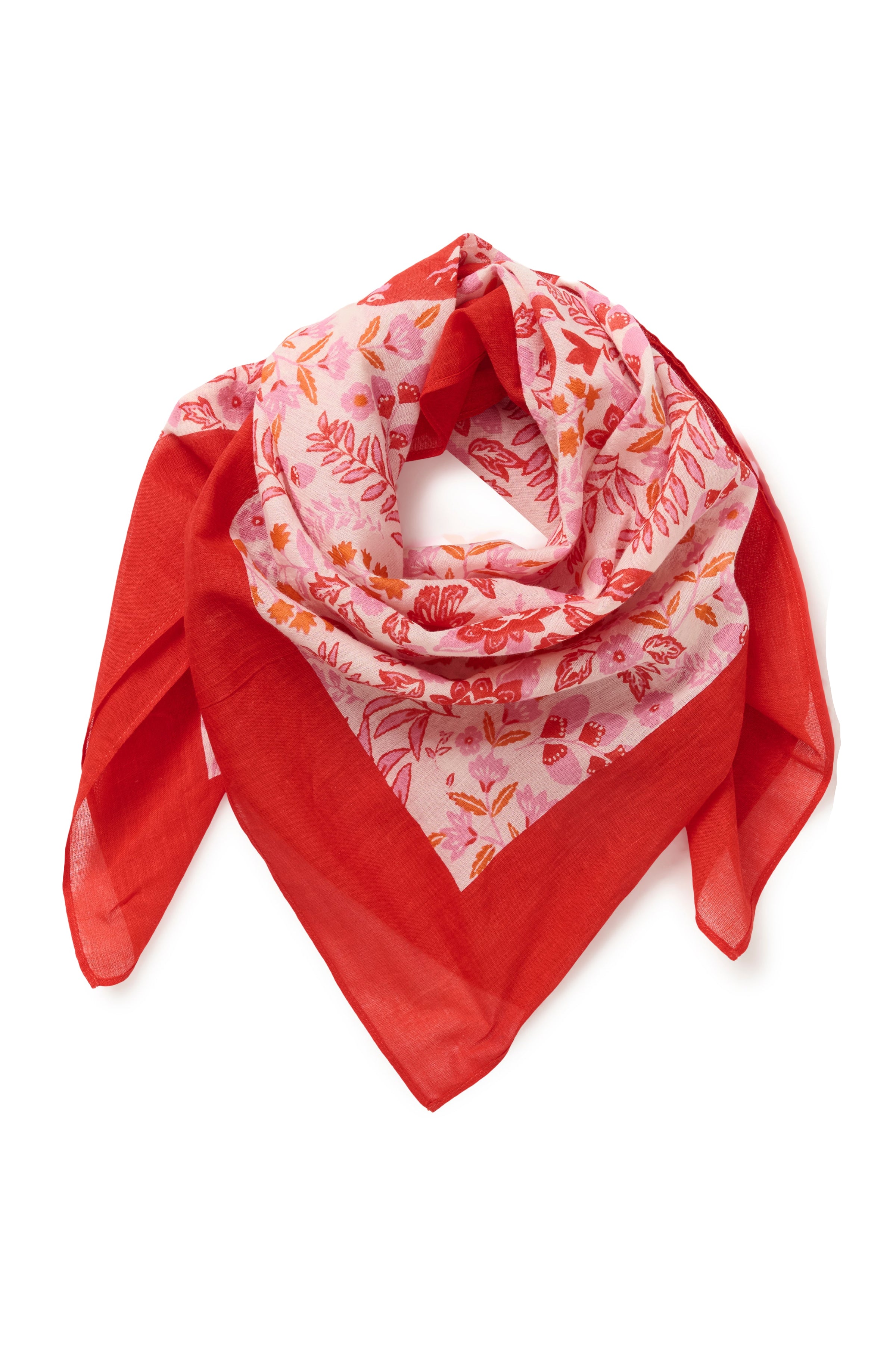 Phi Scarf in Poppy Red Bird Print by Part Two