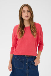 Mila Roundneck Pullover in Honeysuckle Melange by Saint Tropez