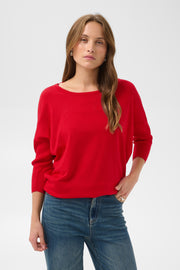 Mila Roundneck Pullover in True Red by Saint Tropez