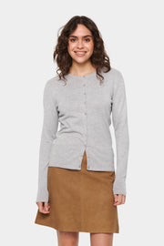 Mila Cardigan in Pearl Grey Melange by Saint Tropez