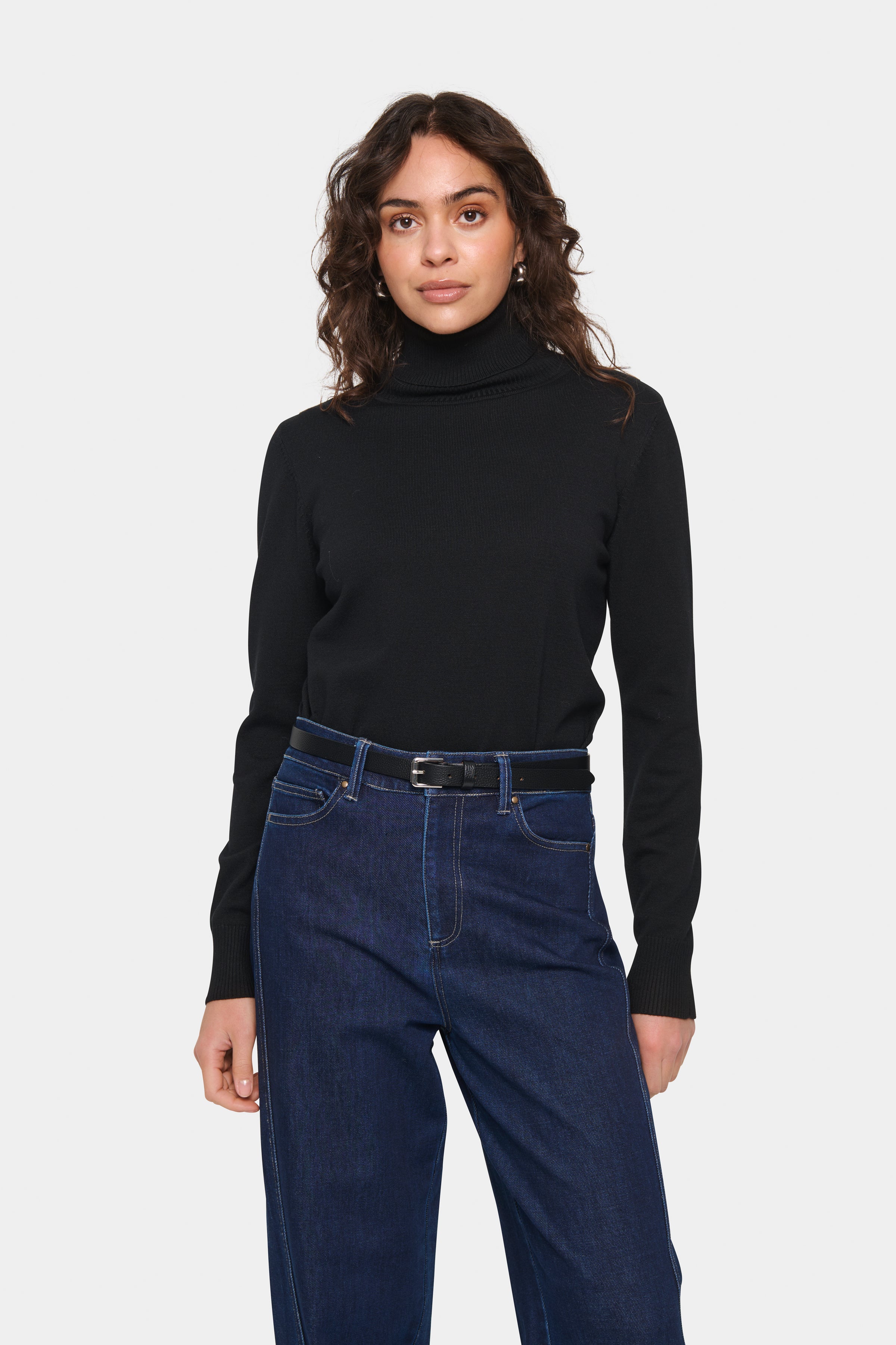 Mila Turtleneck in Black by Saint Tropez