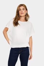 Mila Short Sleeve Pullover in Ice White by Saint Tropez