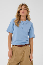 Mila Polo Short Sleeve Pullover in Allure by Saint Tropez