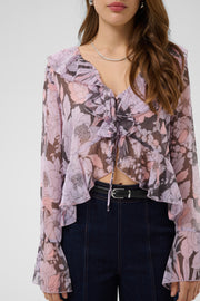Solange Blouse in Misty Lilac Garden by Saint Tropez