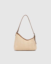 Amelia Shoulder Bag in Raffia Tan by Louenhide