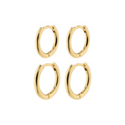 Leaf 2-in-1 Hoop Set in Gold by Pilgrim