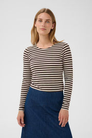 Nemajas Long Sleeve Tee in Mole Stripe by Part Two