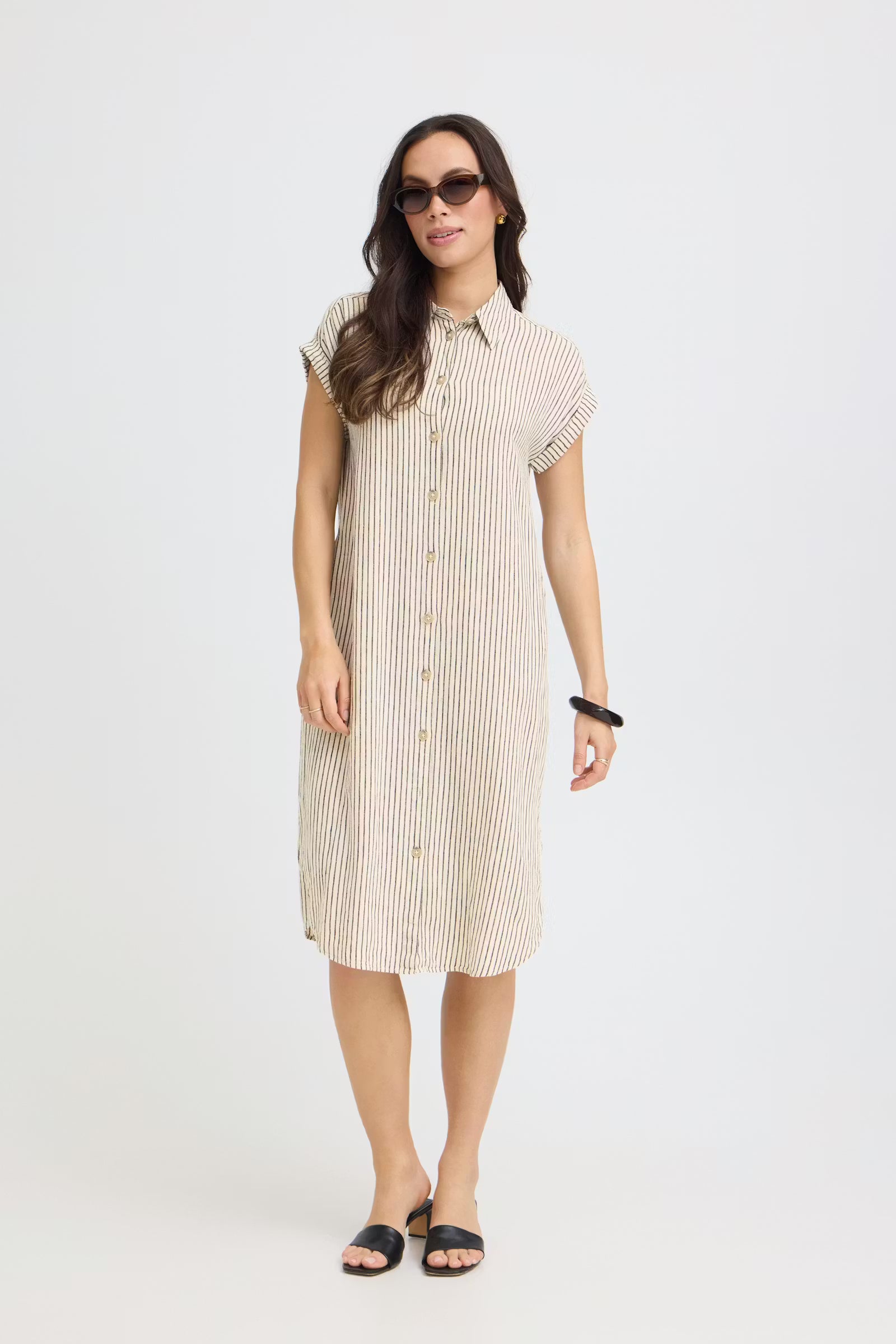 Falakka Shirt Dress in Rainy Day Stripe