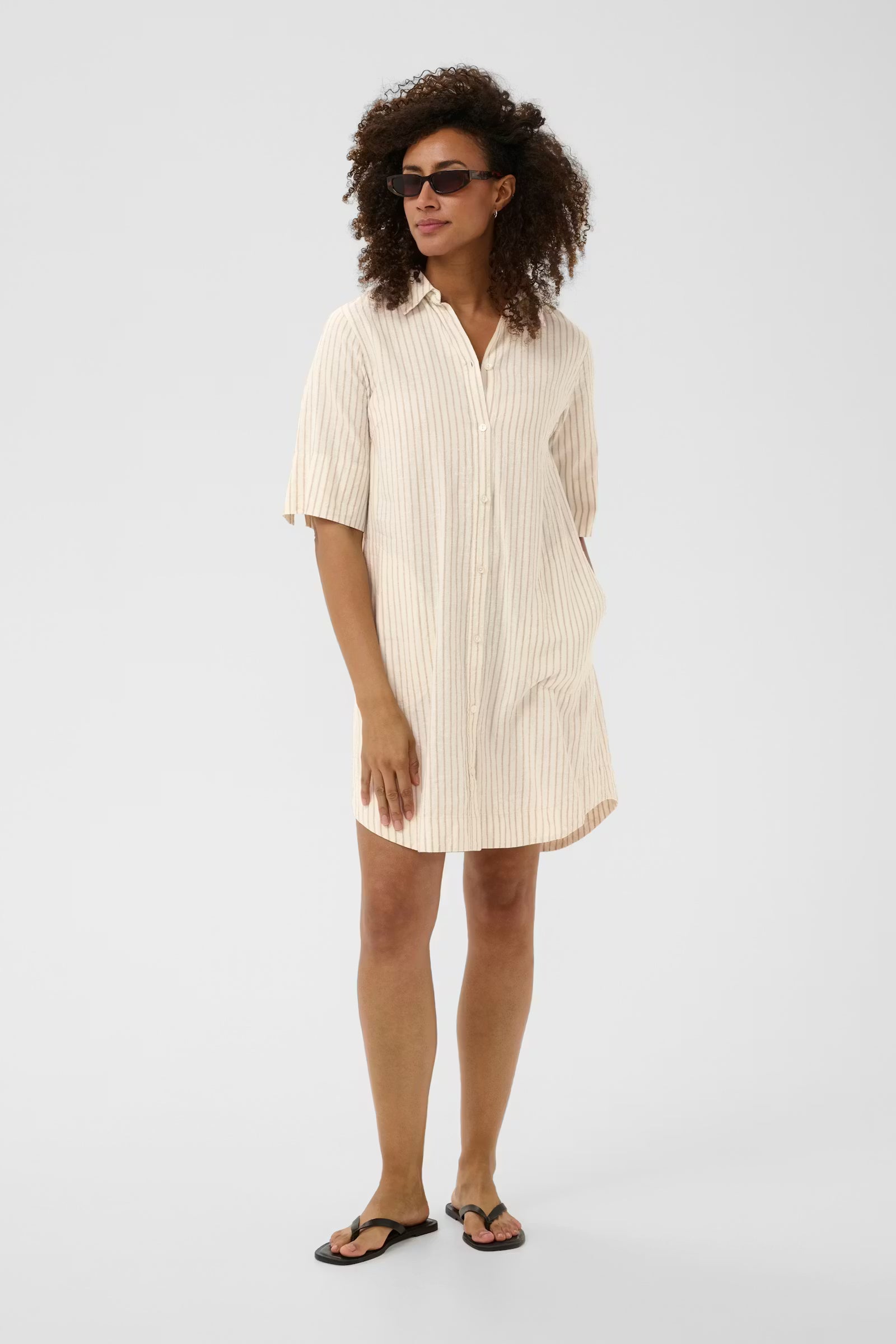 Berrit Dress in Neutral Stripe by Part Two