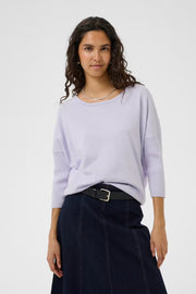 Mila Round Neck Pullover in Misty Lilac by Saint Tropez