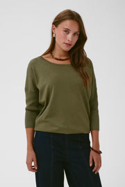 Mila Roundneck Pullover in Four Leaf Clover by Saint Tropez