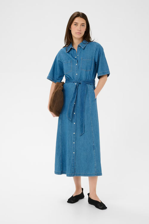Ama Dress in Medium Blue Denim by Part Two