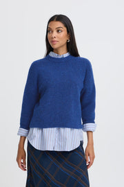 Omea Crew Sweater in Blue Depths Melange by b.young