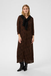 Cathie Dress in Brown Check Print by Part Two
