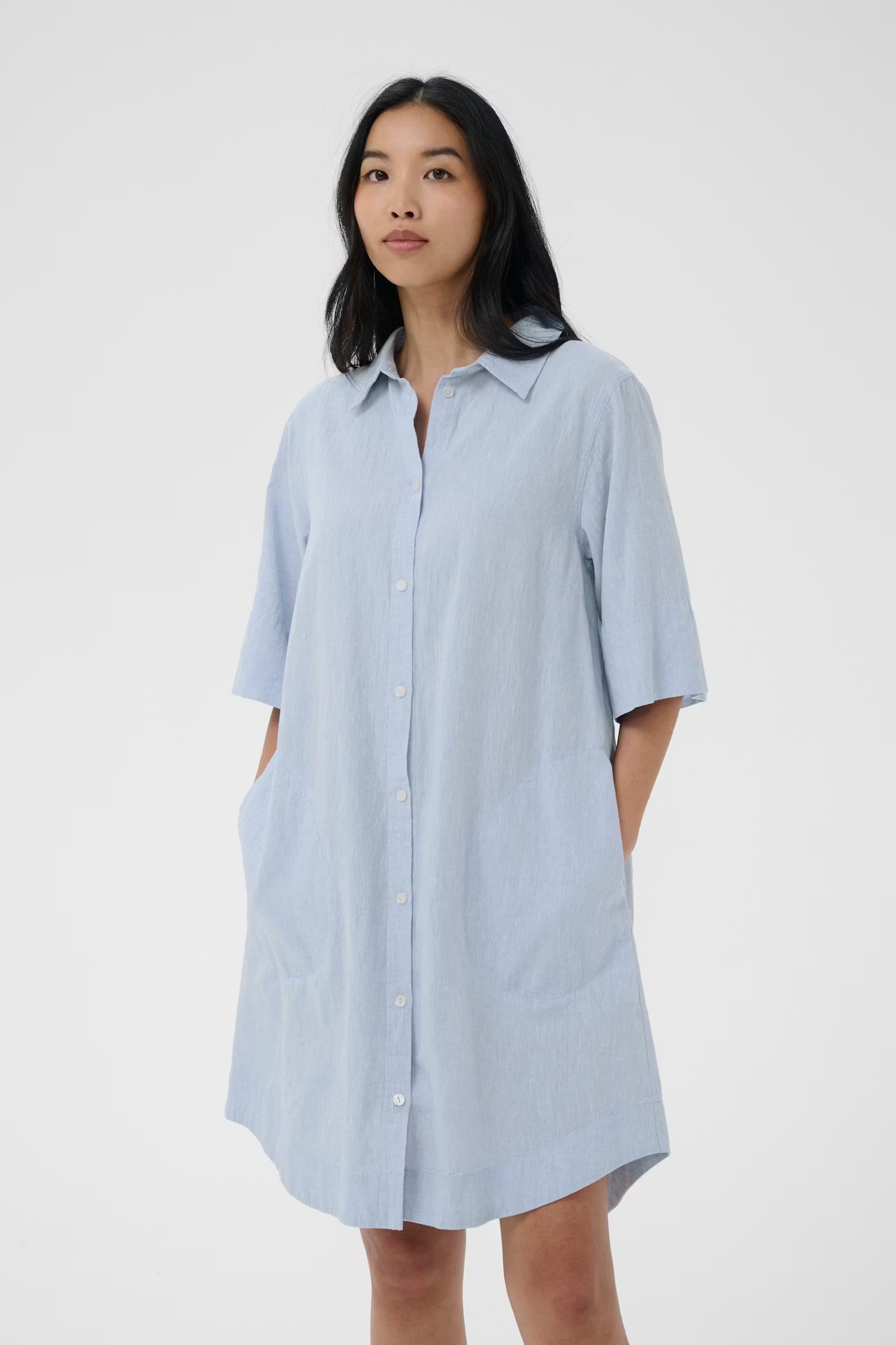 Berrit Dress in Light Blue Chambray by Part Two
