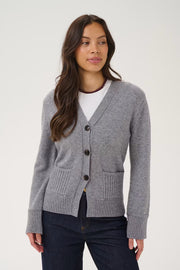 Theresa Cardigan in Mist Grey Melange by Saint Tropez