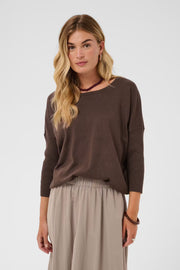 Mila Roundneck Pullover in Bracken Melange by Saint Tropez