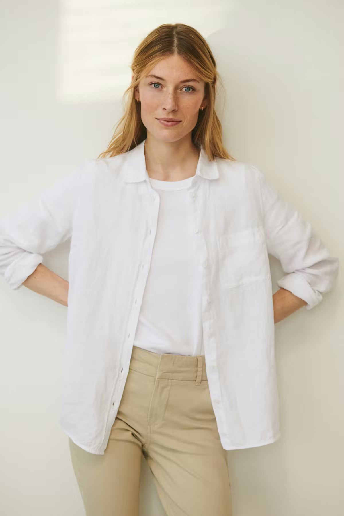 Kivas 100% Linen Shirt in White by Part Two