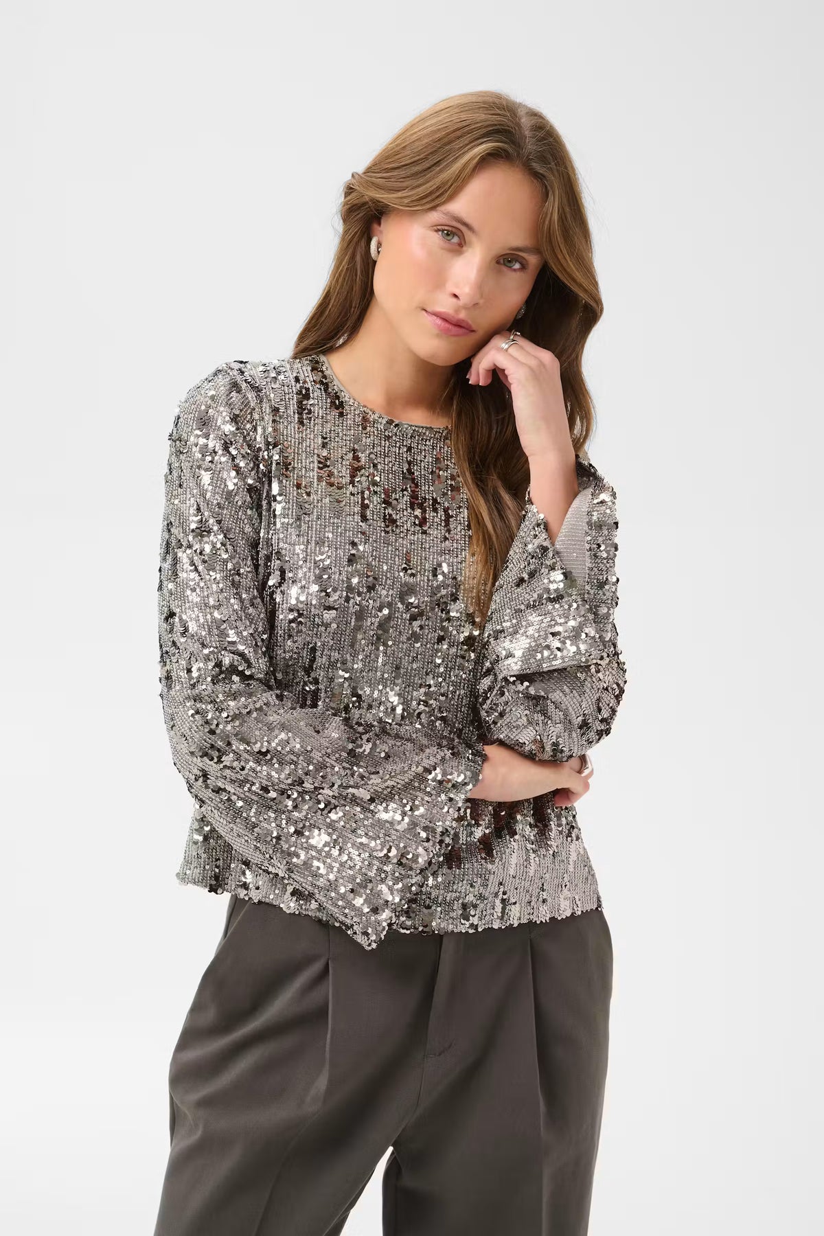 Ultrea Blouse in Gun Metal by Saint Tropez