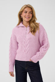 Talma Pullover in Mauve Mist Melange by Saint Tropez