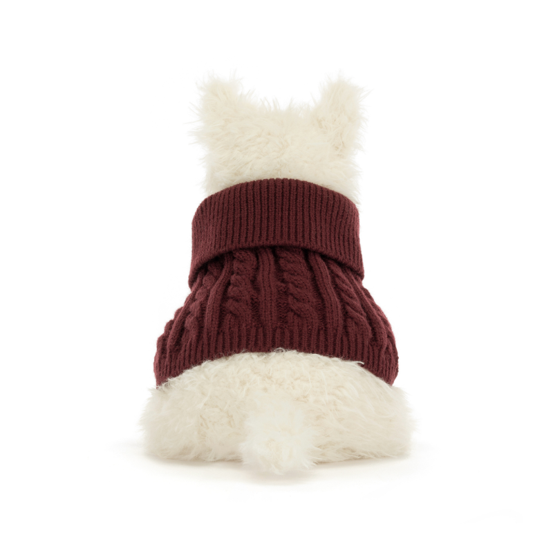 Jellycat Munro Scottie Dog in Winter Jumper Outfit