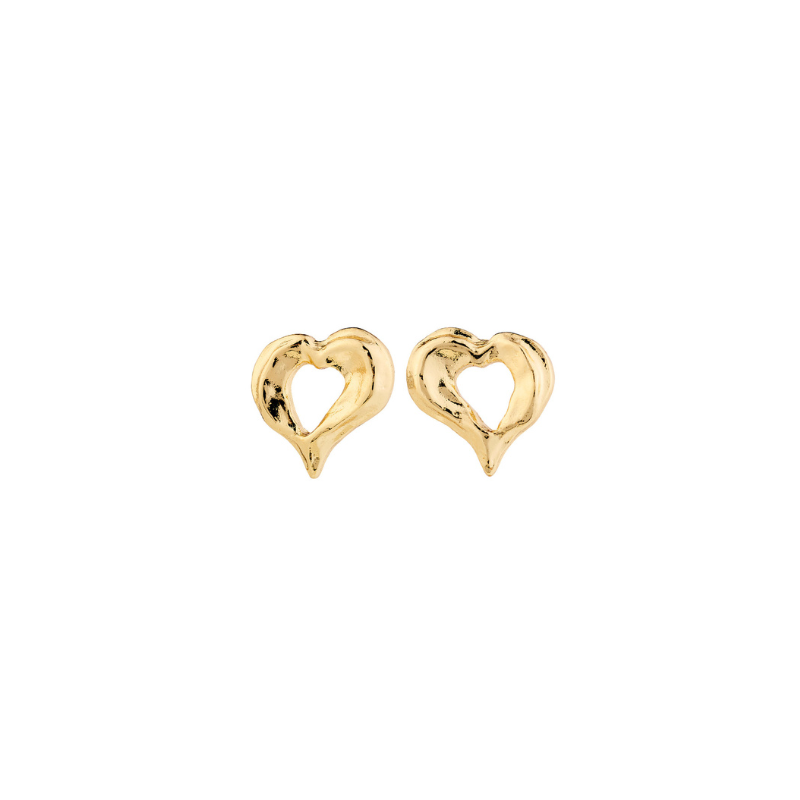 Tide Heart Earrings in Gold by Pilgrim