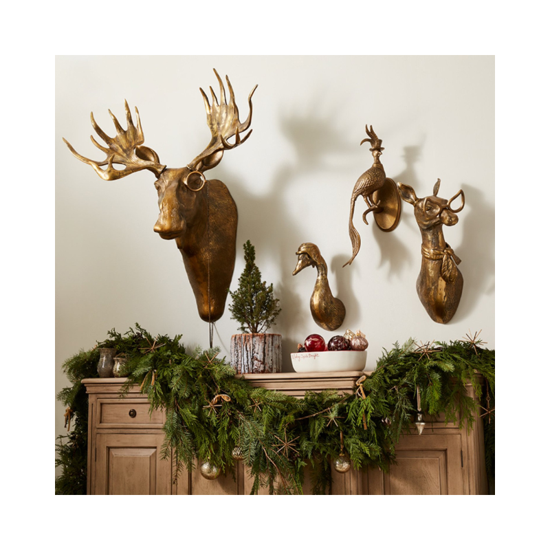 E+E Emerson the Pheasant Brass Wall Mount