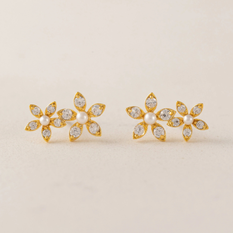 Lily Climber Earrings in Clear by Lover's Tempo