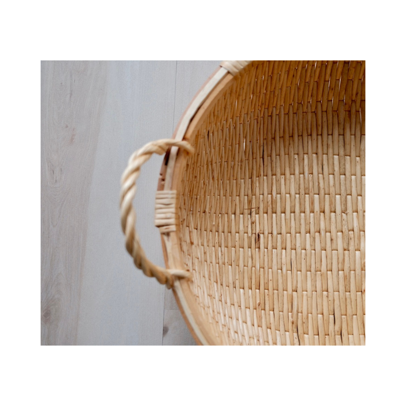 Low Round Sewn Willow Tray