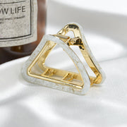 French Minimalist Triangle White Claw Clip