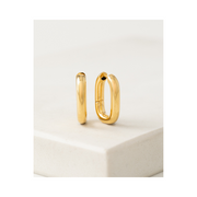 Midi Paperclip Puff Hoop Earrings Gold by Lover's Tempo