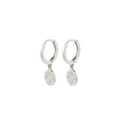 Nomad Coin Hoop Earrings in Silver by Pilgrim