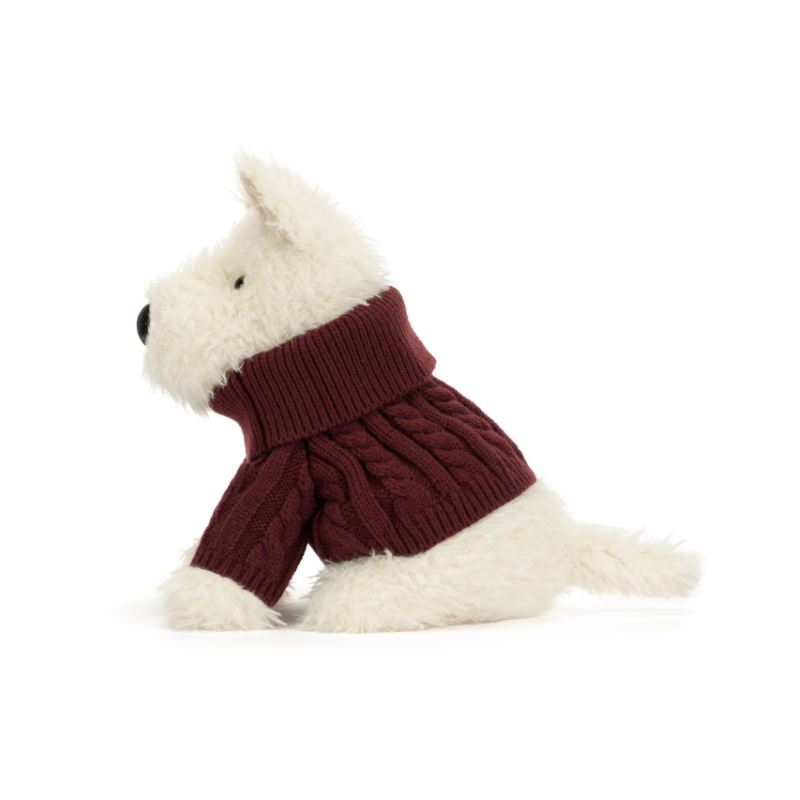 Jellycat Munro Scottie Dog in Winter Jumper Outfit