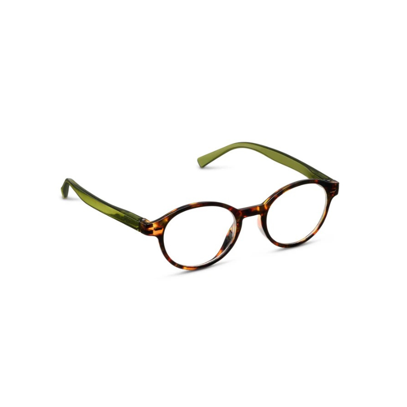 Peepers Bluelight Readers in Dawson Tortoise Green