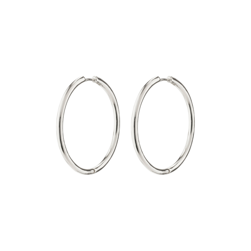 Eanna Maxi Hoop Earrings in Silver by Pilgrim