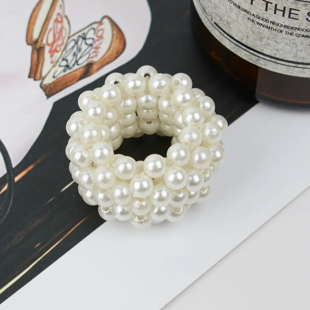 Pearl Bead Hair Scrunchie